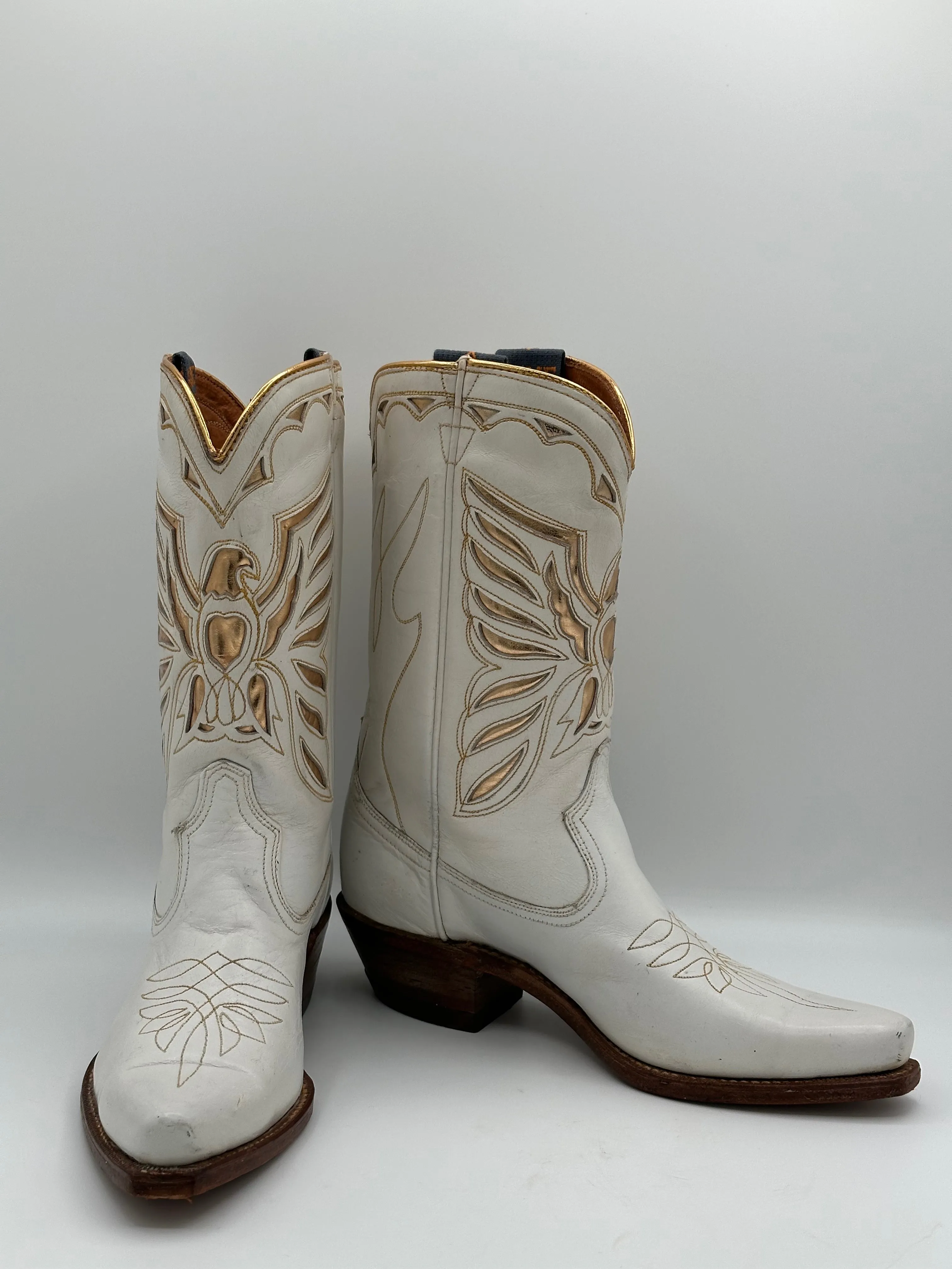 1940's ACME Golden Inlay Thunderbirds Cowgirl Boots size 6 A