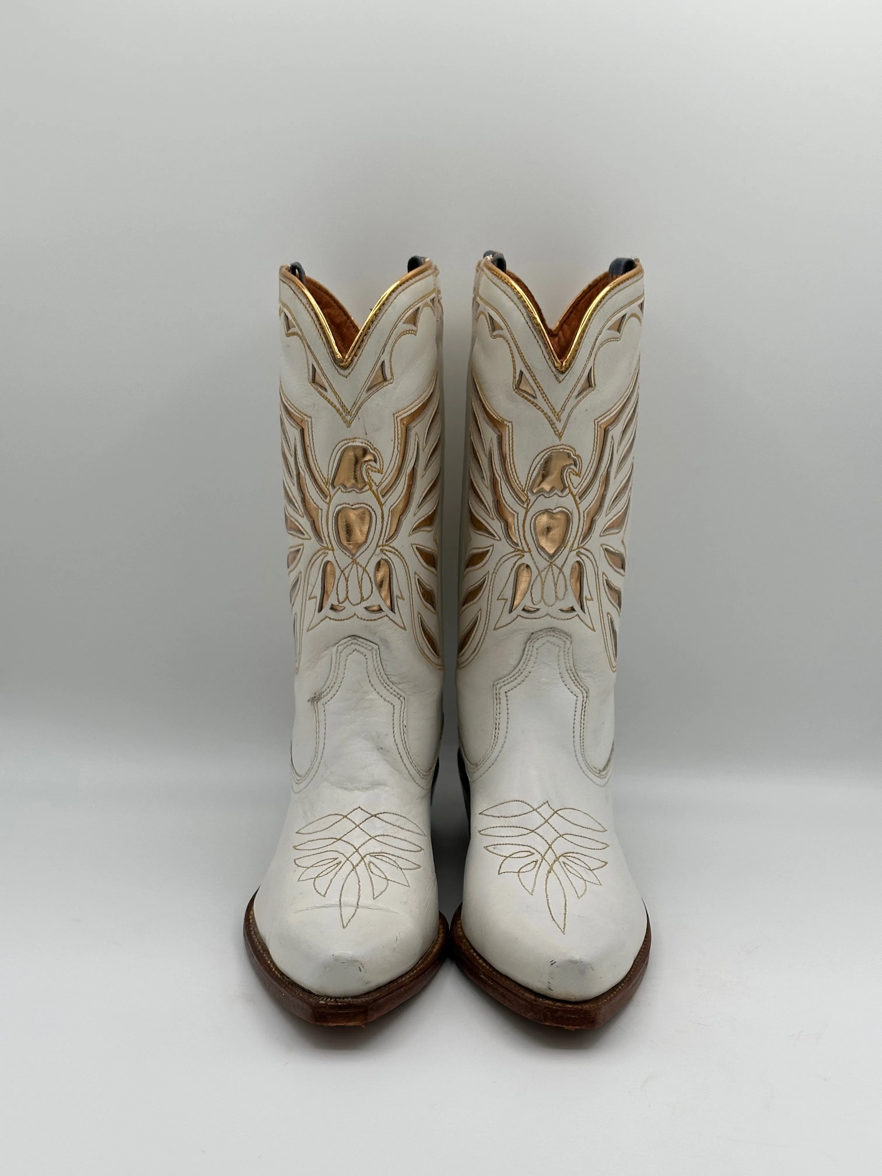 1940's ACME Golden Inlay Thunderbirds Cowgirl Boots size 6 A