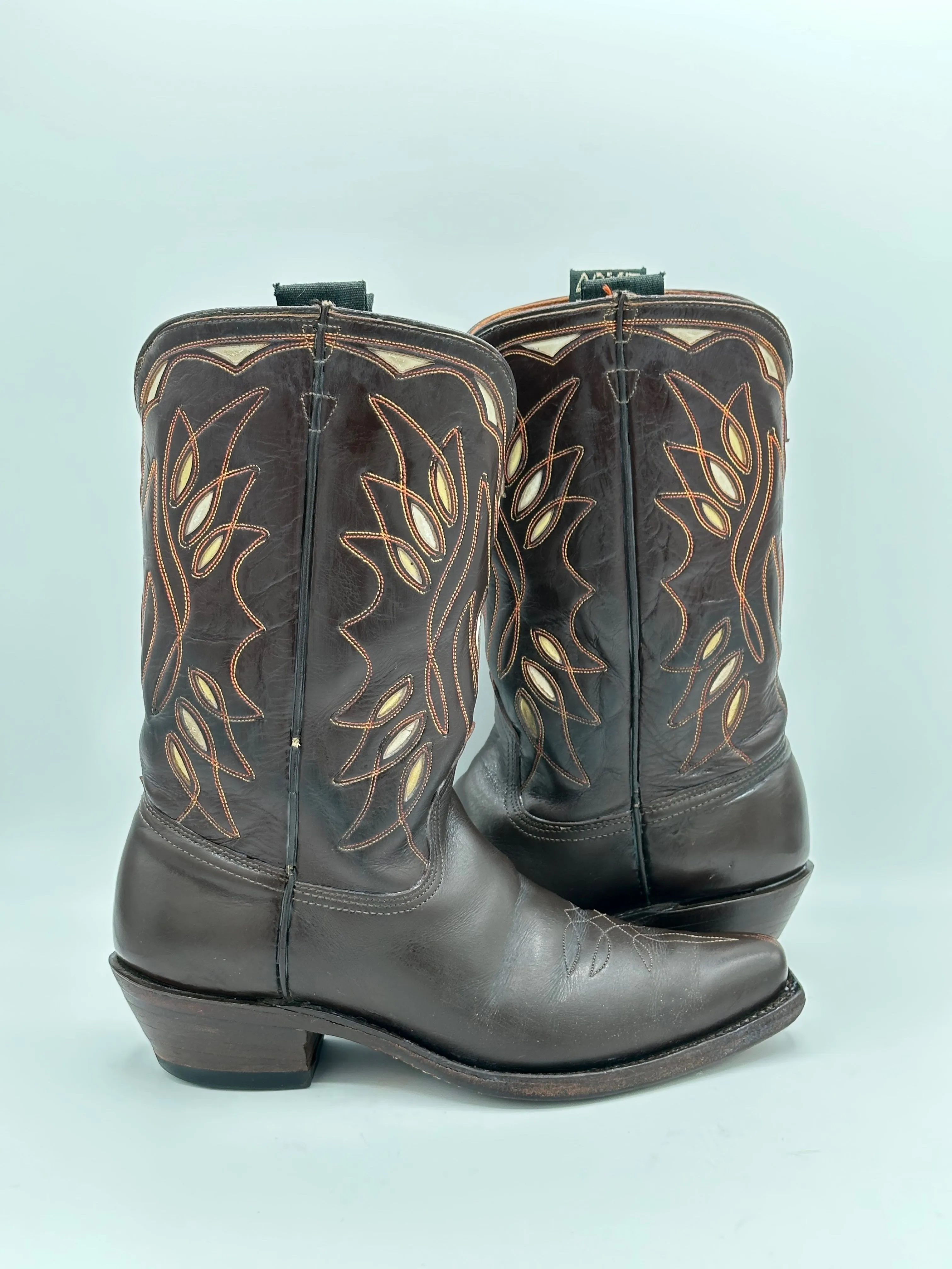1940's ACME Vintage Inlay Cowboy Boots size 8 D