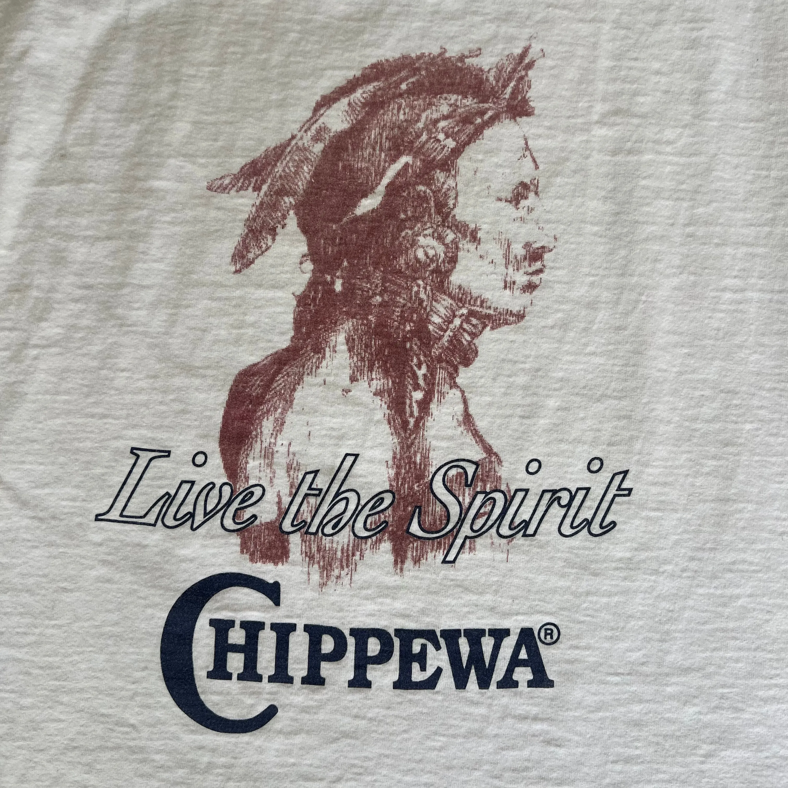 90s Chippewa Boots "Live The Spirit" Promo White T-Shirt - XL