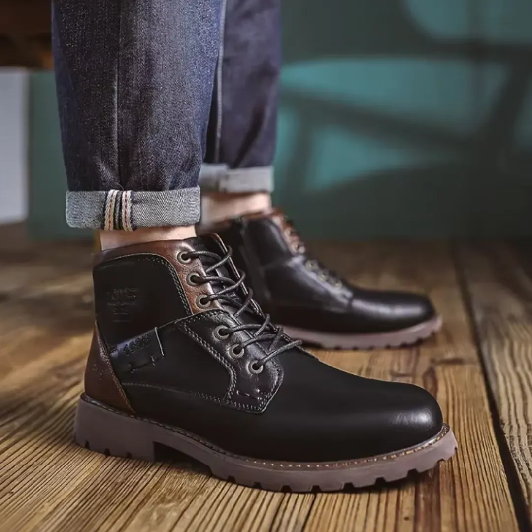 Aaron™ | Classic Vintage Leather Boots for Timeless Style