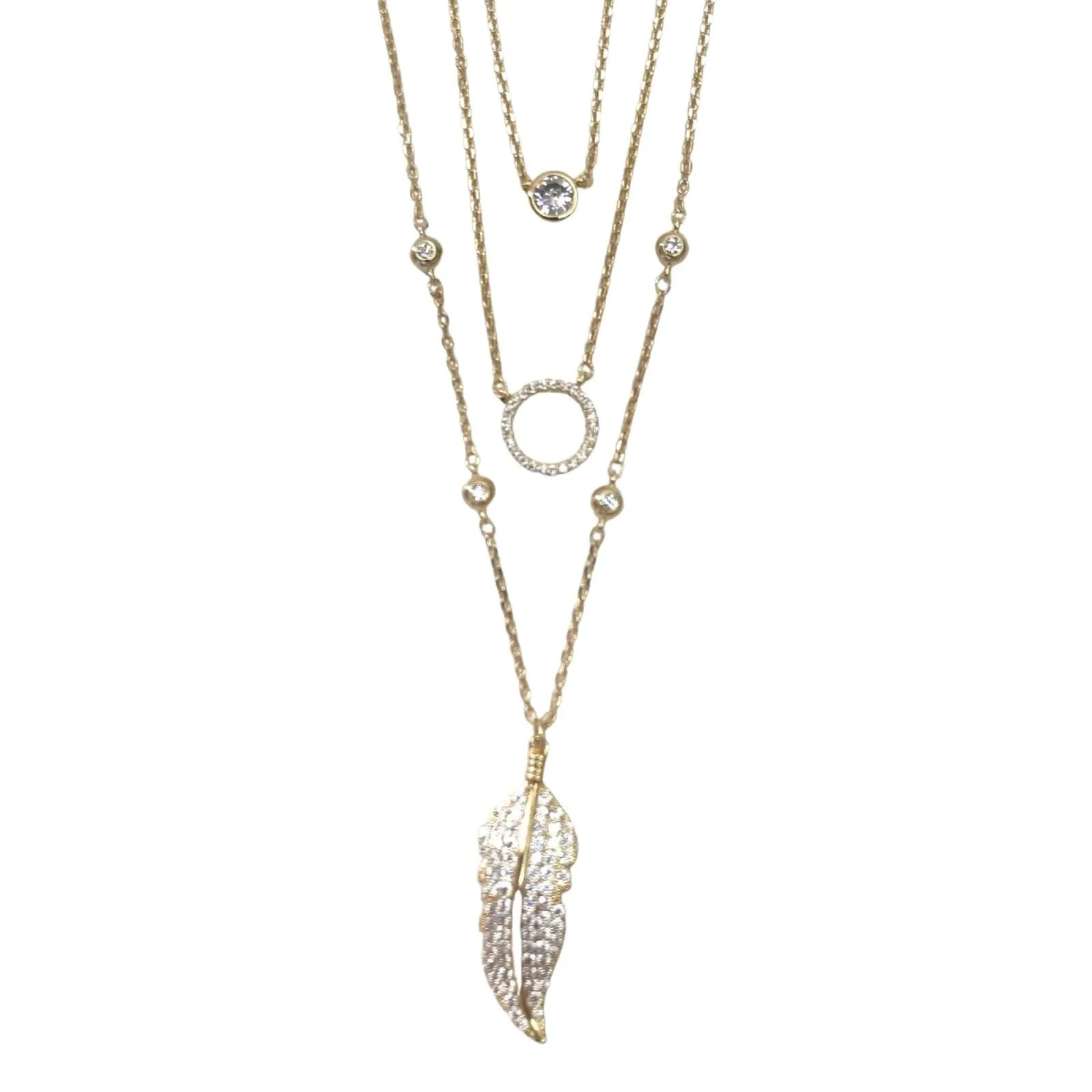 Absolute Floaty Feather Necklace - Gold