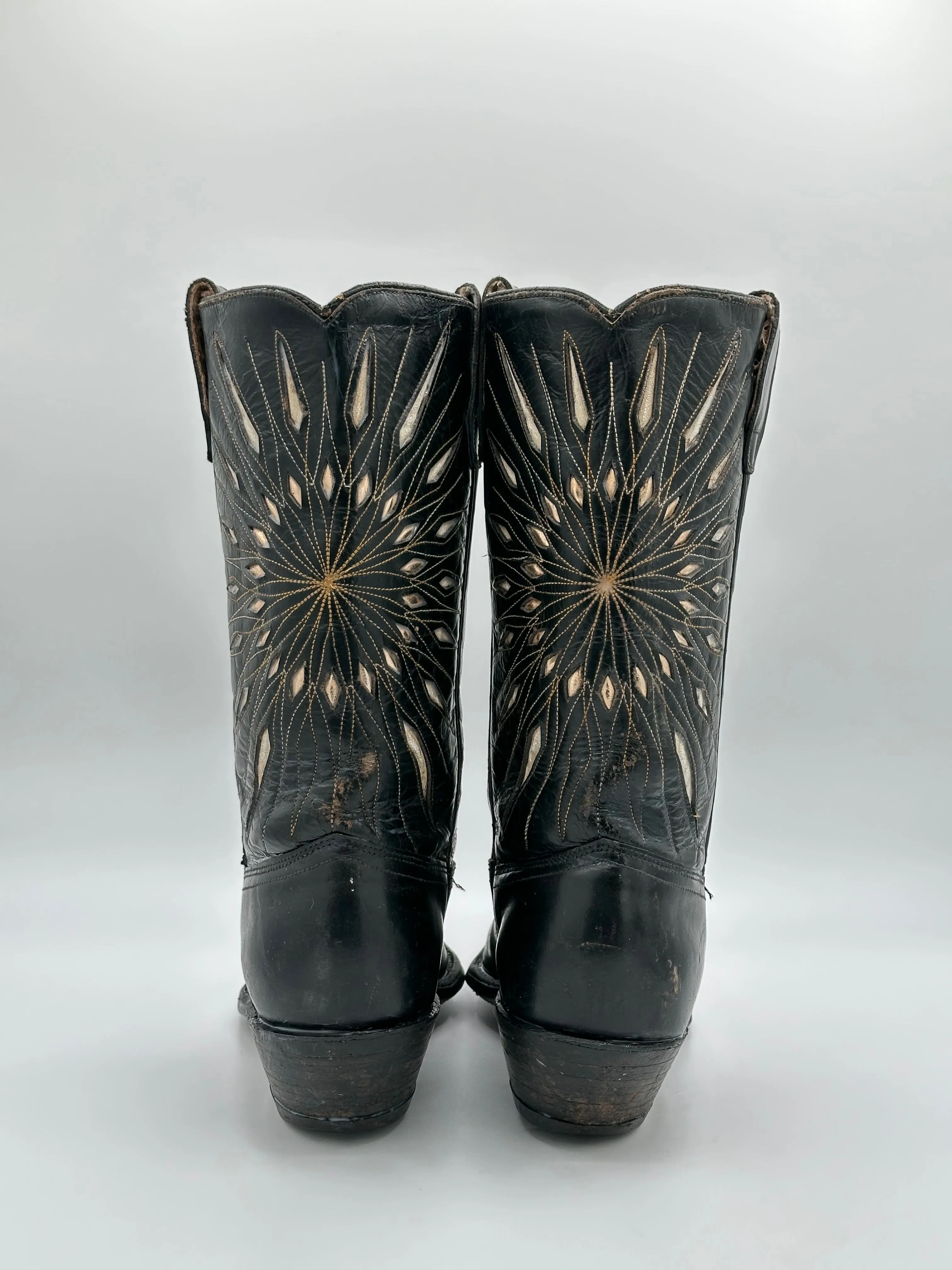 ACME Vintage Starburst Inlay Cowgirl Boots size 7.5 B