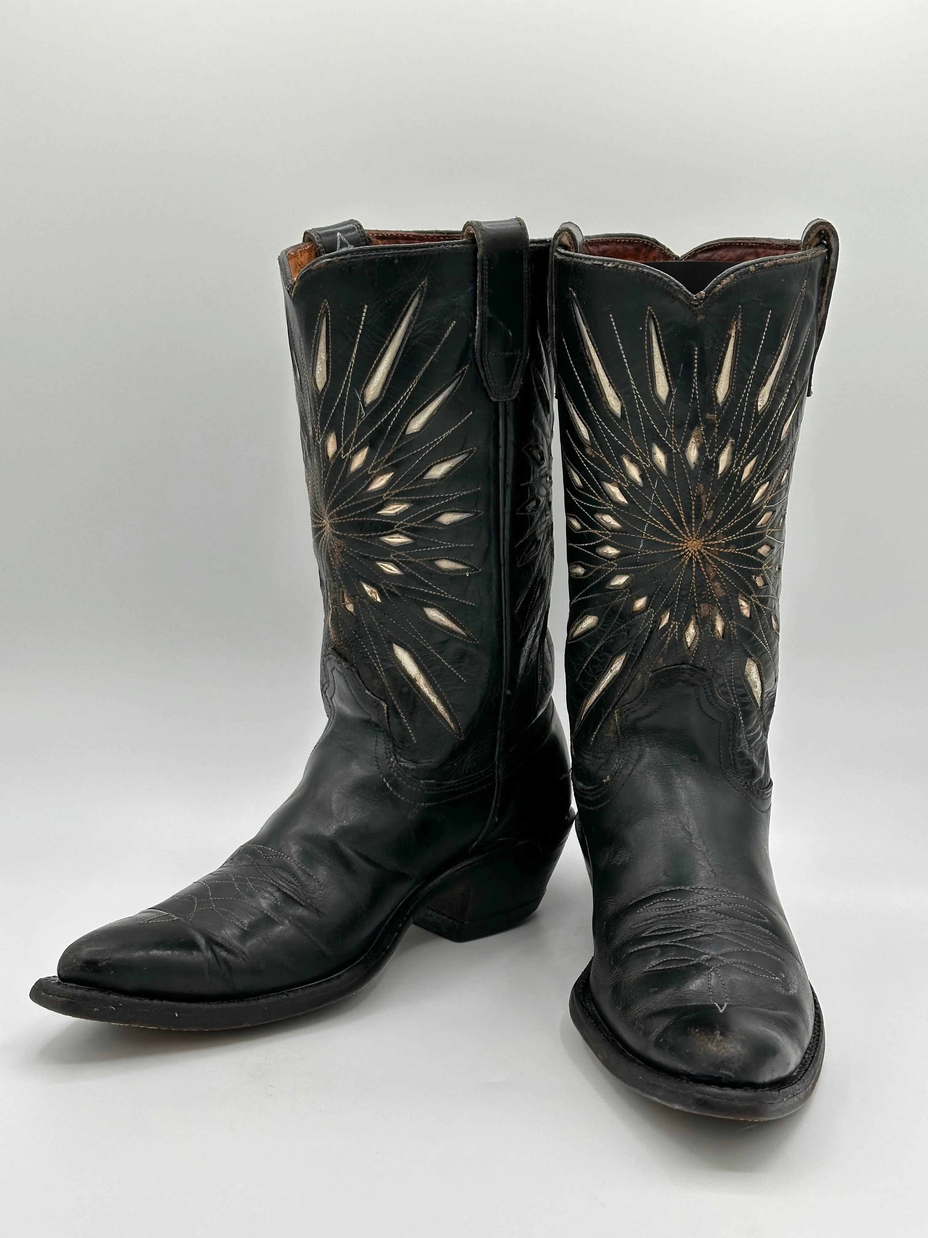 ACME Vintage Starburst Inlay Cowgirl Boots size 7.5 B