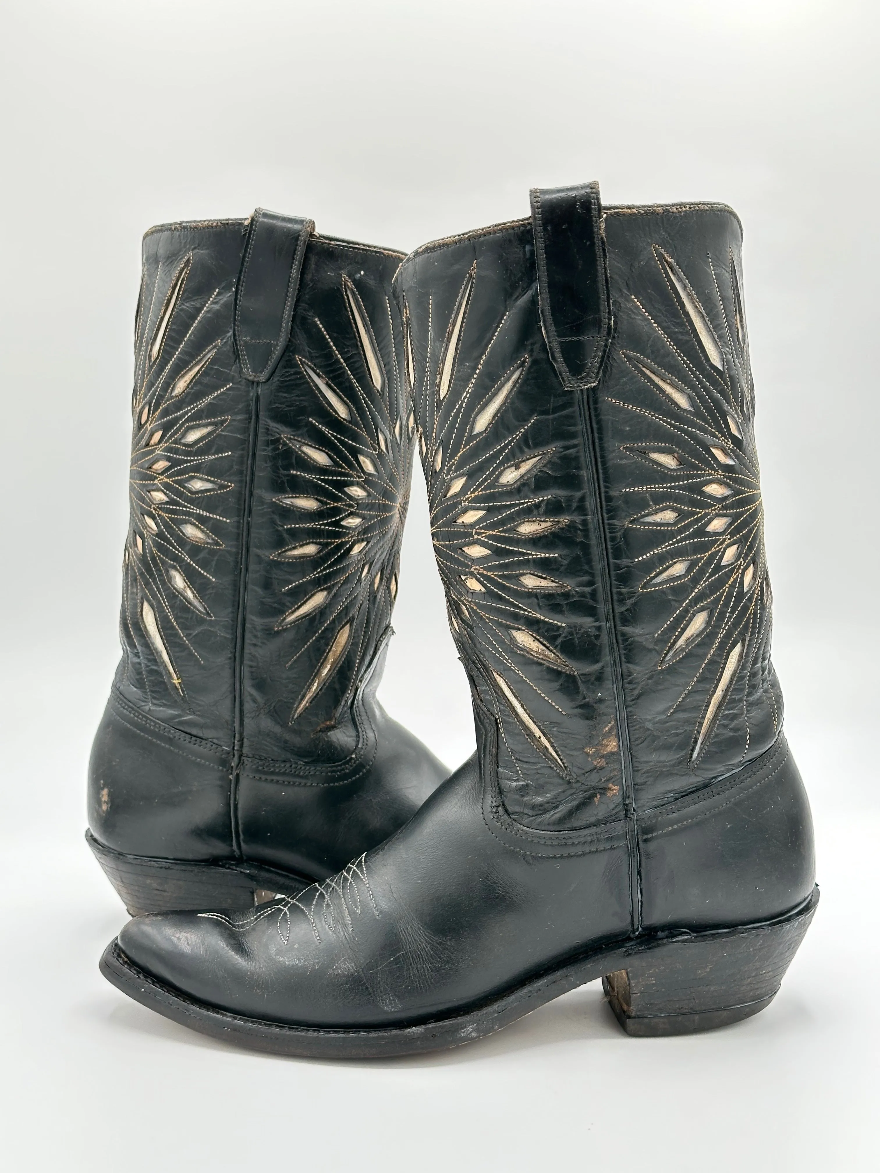 ACME Vintage Starburst Inlay Cowgirl Boots size 7.5 B