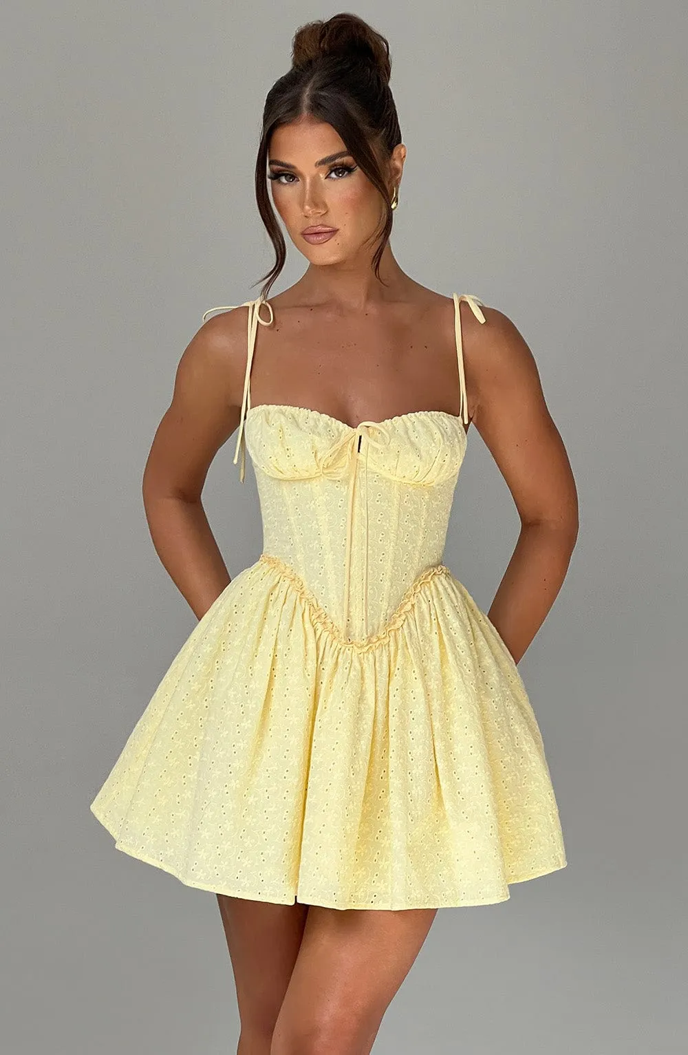 Amelia Mini Dress - Lemon