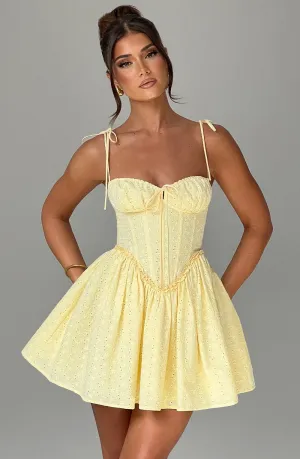 Amelia Mini Dress - Lemon