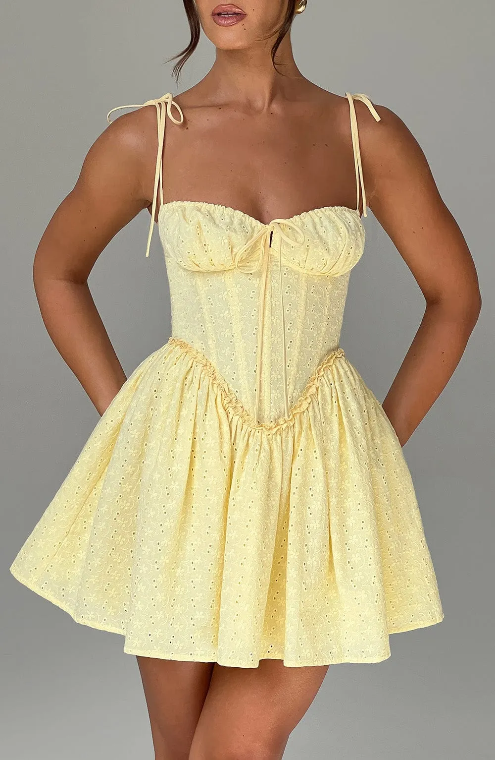 Amelia Mini Dress - Lemon