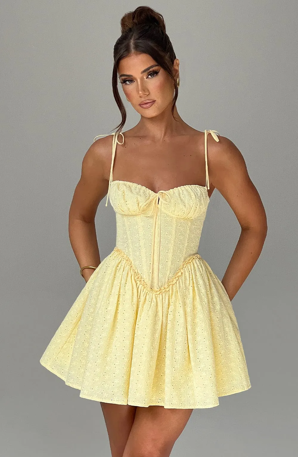 Amelia Mini Dress - Lemon