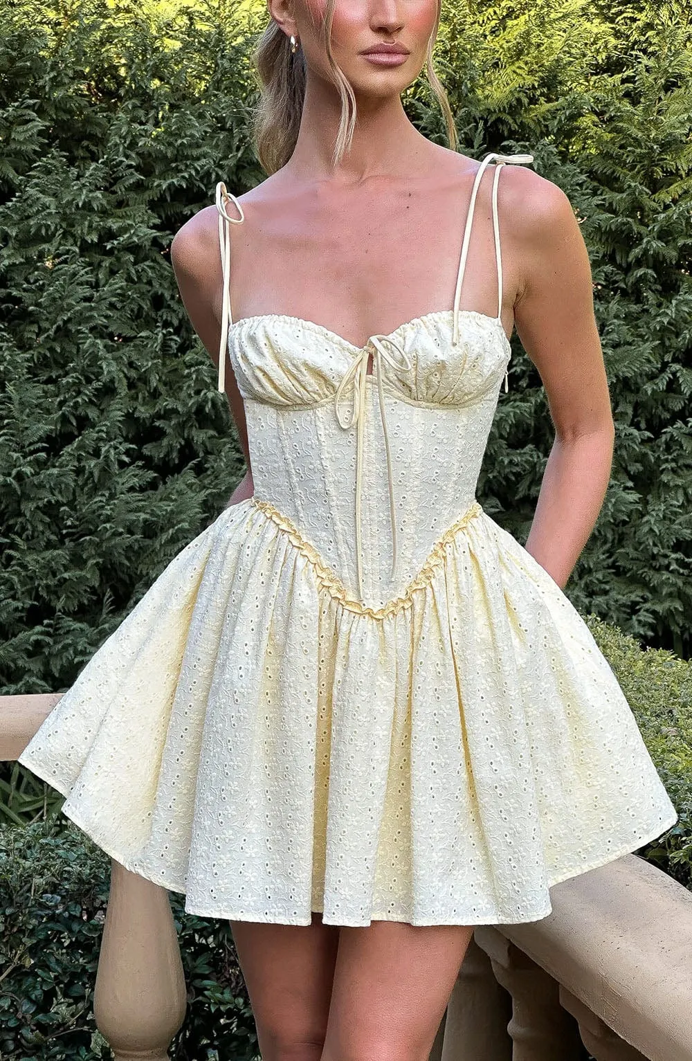 Amelia Mini Dress - Lemon