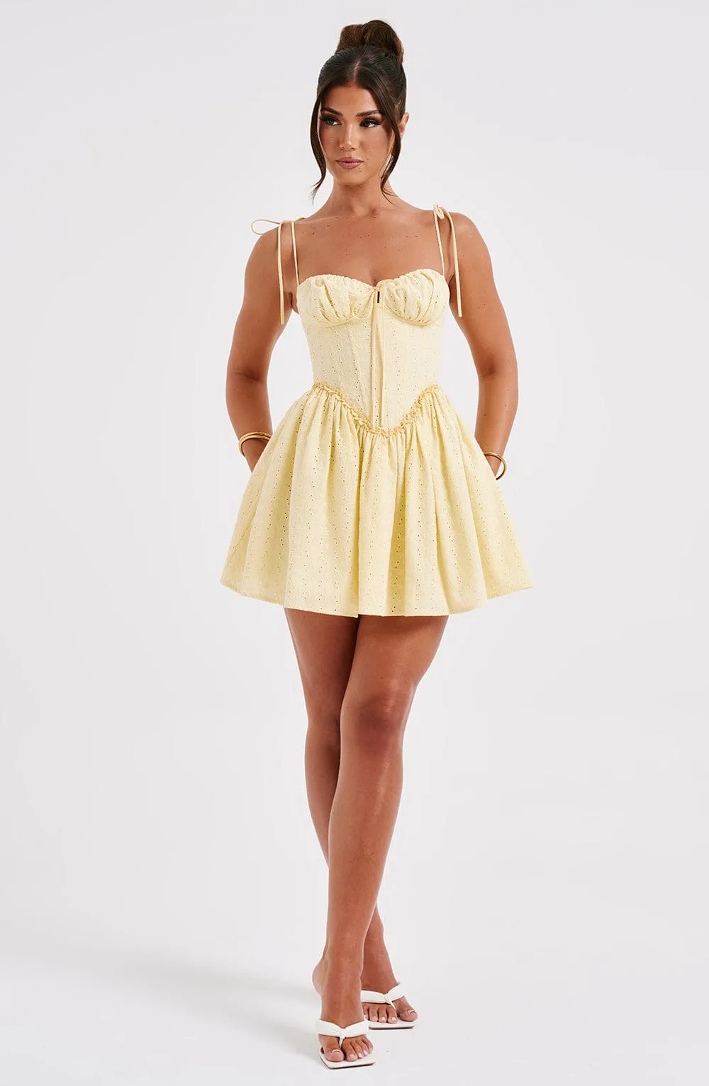 Amelia Mini Dress - Lemon