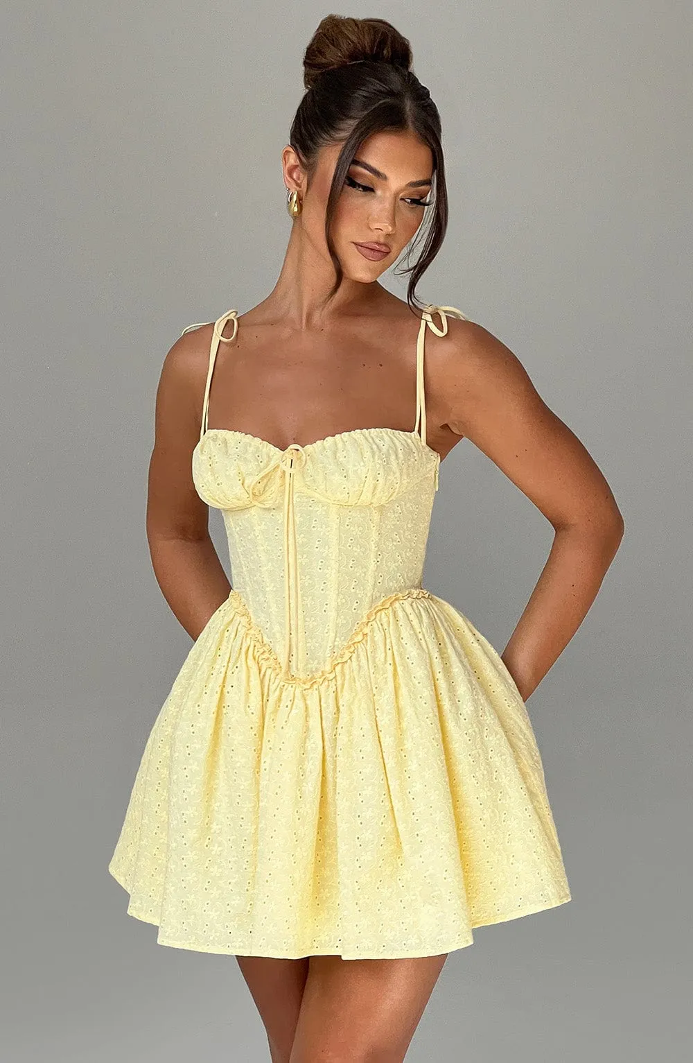 Amelia Mini Dress - Lemon