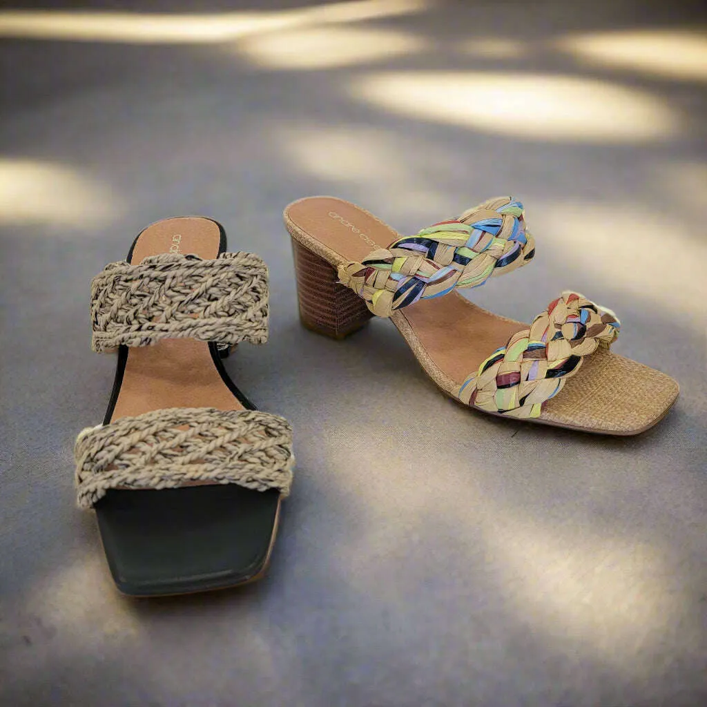 ANDRE ASSOUS - Drew - Natural/Multi & Natural/Black Raffia