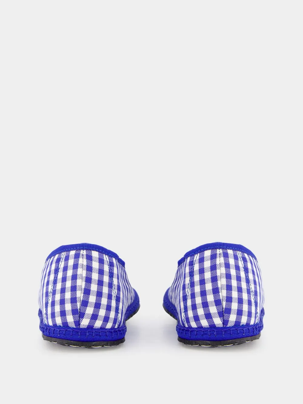 Blue Checked Slip-On Loafers