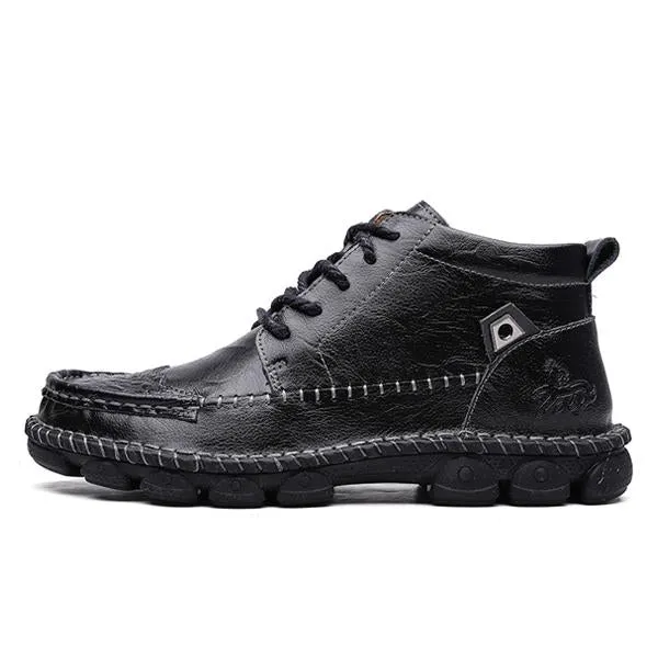 Bottes Courtes en Cuir Vintage