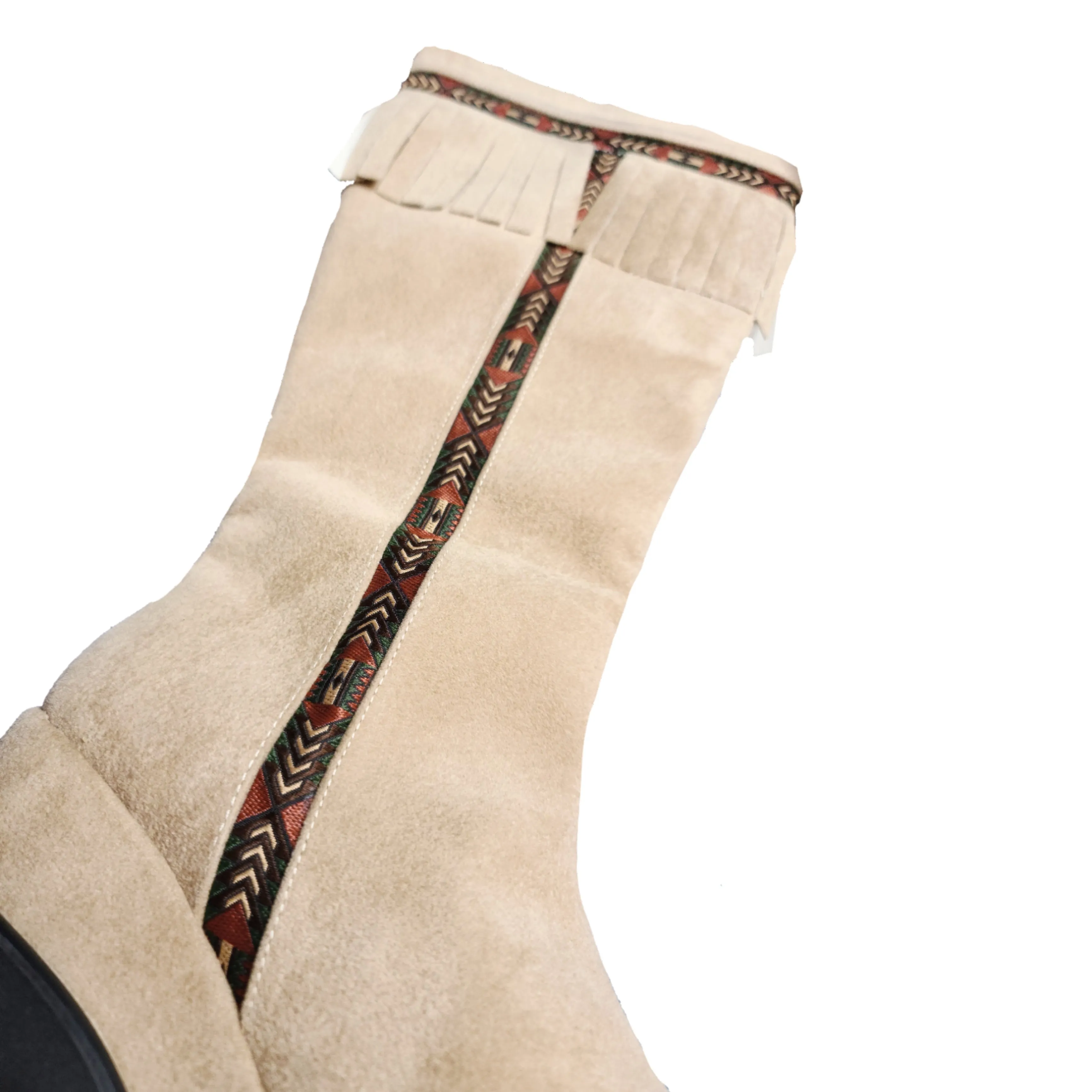 Bottes à plateformes vintage à franges