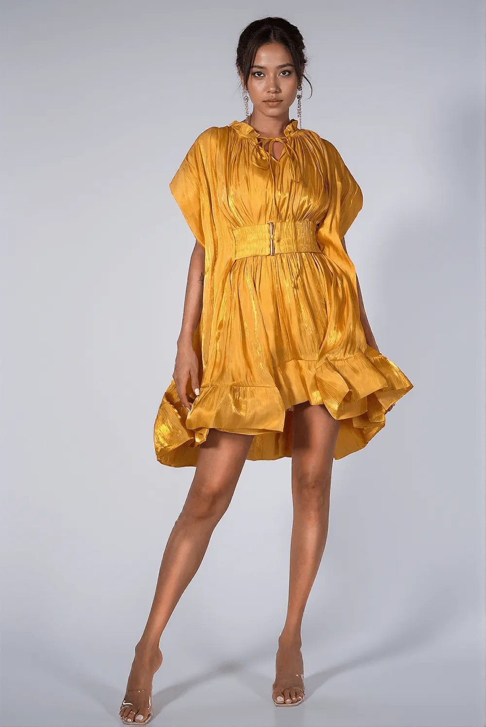 Calysa 3D Floral Ruffle Mini Dress