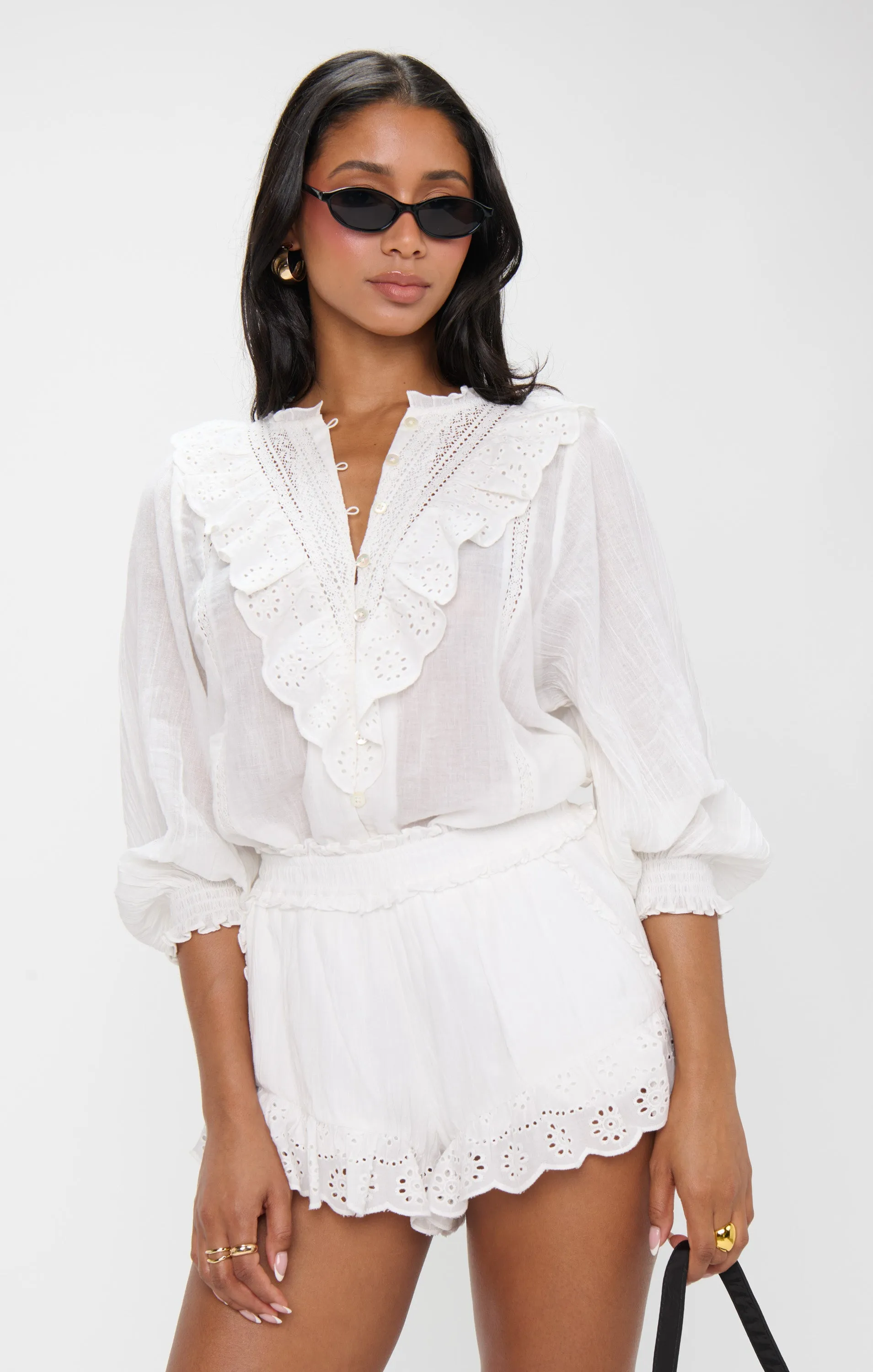 Cannes Shorts ~ White Eyelet