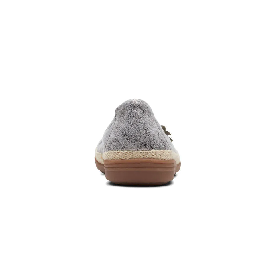 Clarks Women's Elaina Jade Pewter | Warm Beige Leather