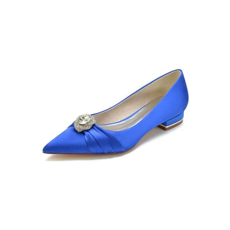 Cocktail Pointed Toe Flats With Crystal
