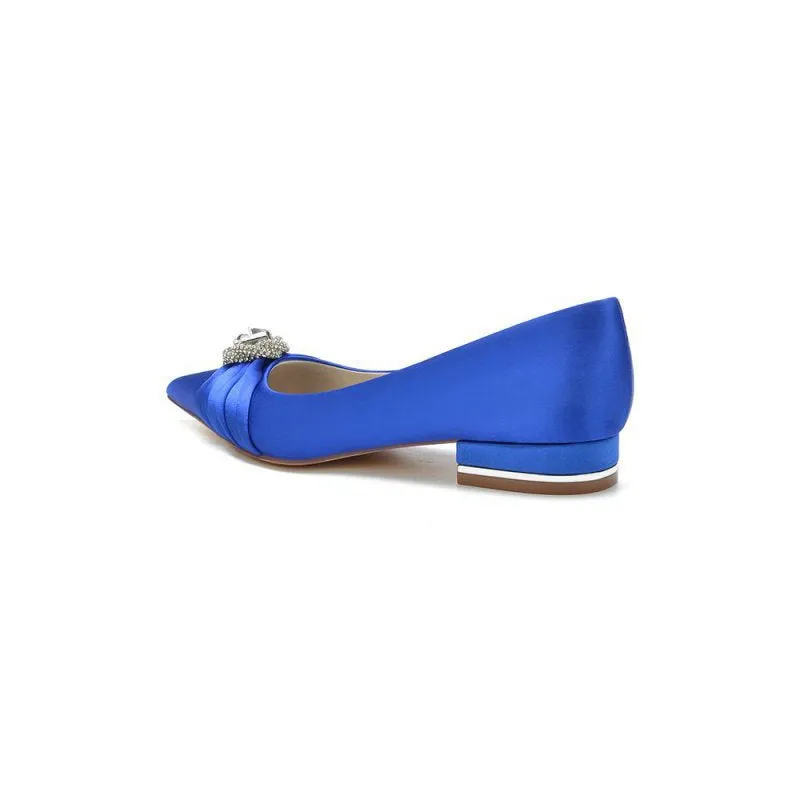 Cocktail Pointed Toe Flats With Crystal