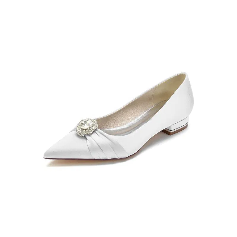 Cocktail Pointed Toe Flats With Crystal