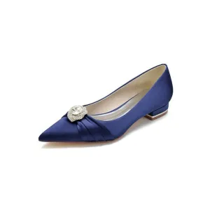 Cocktail Pointed Toe Flats With Crystal