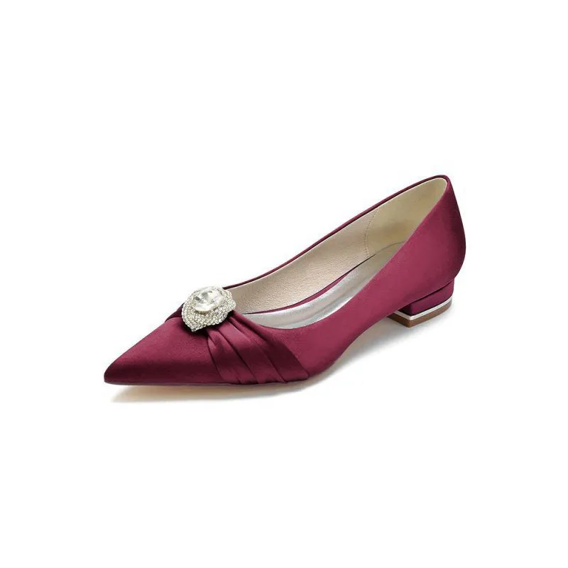 Cocktail Pointed Toe Flats With Crystal