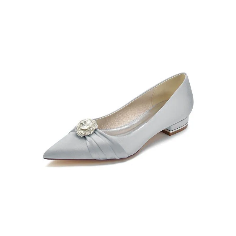 Cocktail Pointed Toe Flats With Crystal