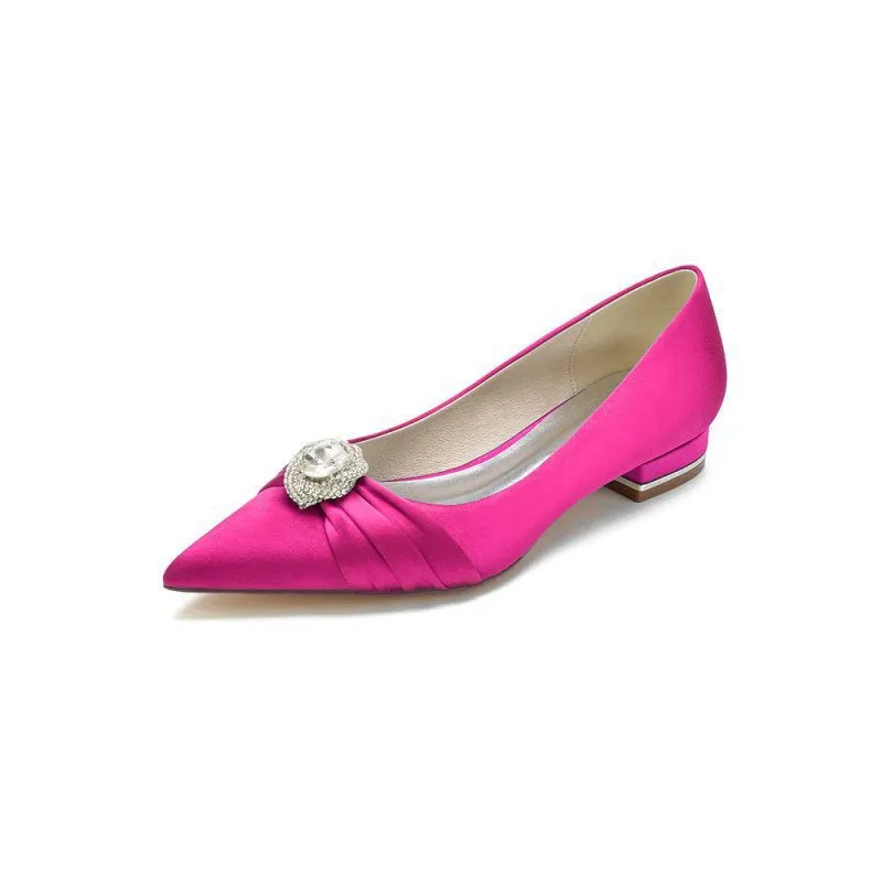 Cocktail Pointed Toe Flats With Crystal