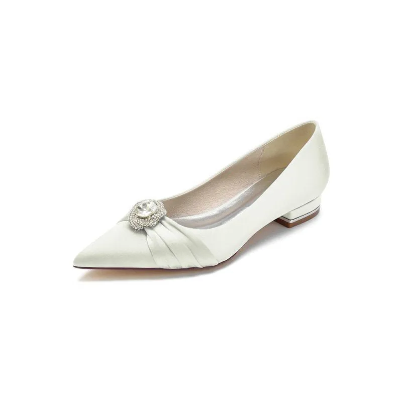Cocktail Pointed Toe Flats With Crystal