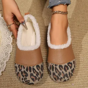 Cozy Plush-Trimmed Flats – Comfort Meets Chic Retro Style