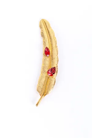 Crystal Feather Brooch
