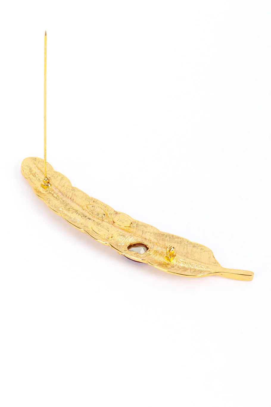 Crystal Feather Brooch