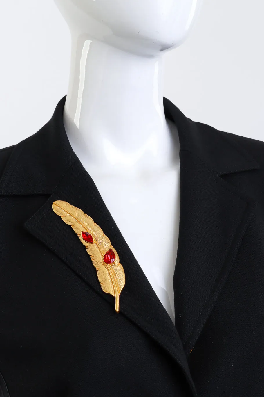 Crystal Feather Brooch