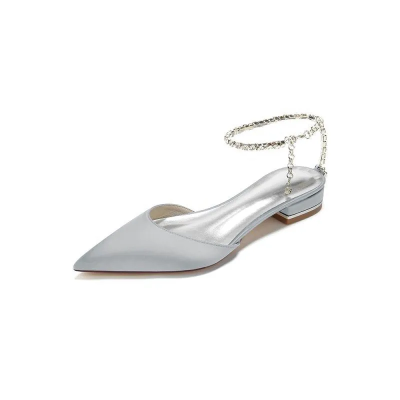 Crystal Strap Cocktail Pointed Toe Flats