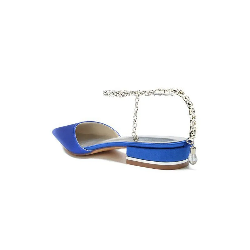 Crystal Strap Cocktail Pointed Toe Flats