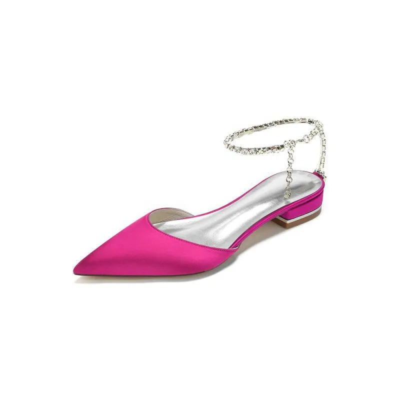 Crystal Strap Cocktail Pointed Toe Flats
