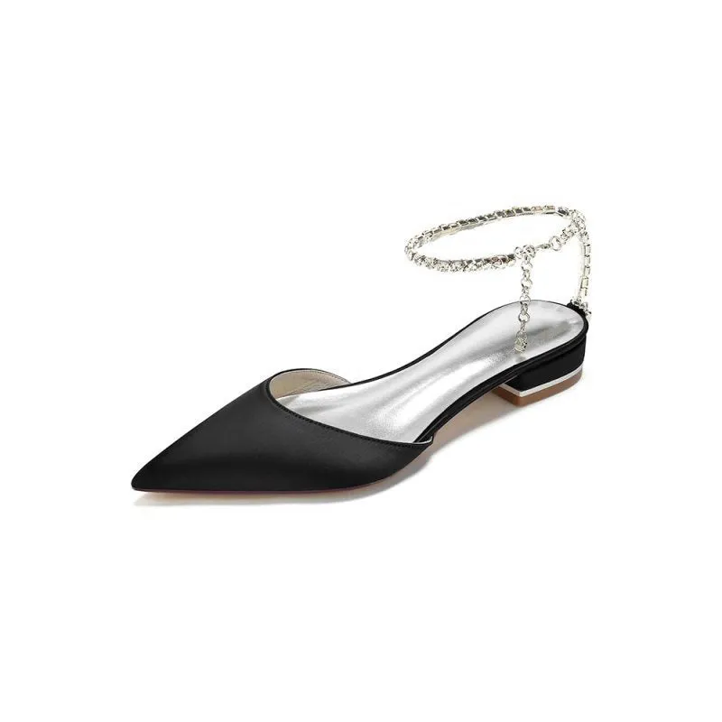 Crystal Strap Cocktail Pointed Toe Flats