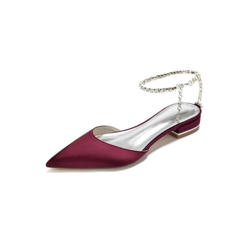 Crystal Strap Cocktail Pointed Toe Flats