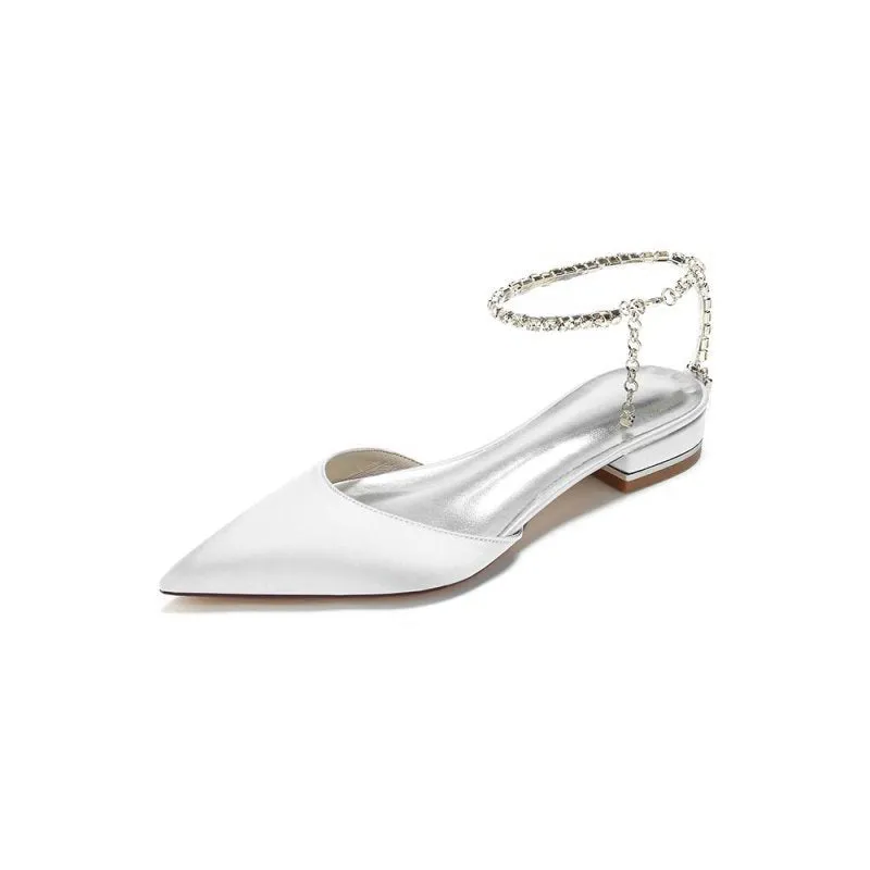 Crystal Strap Cocktail Pointed Toe Flats