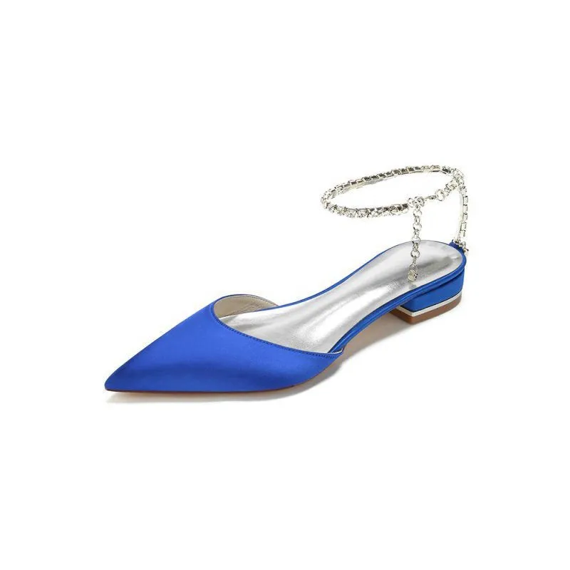 Crystal Strap Cocktail Pointed Toe Flats