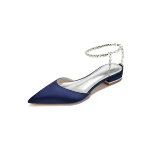 Crystal Strap Cocktail Pointed Toe Flats
