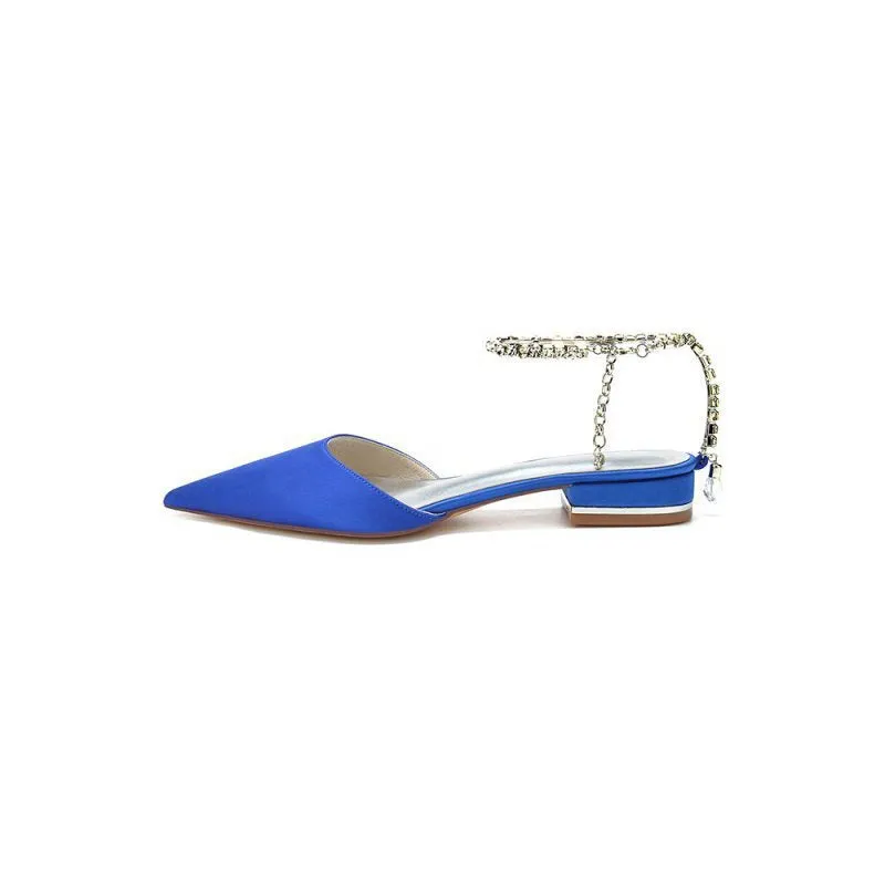 Crystal Strap Cocktail Pointed Toe Flats