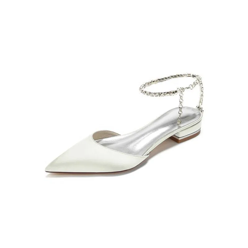 Crystal Strap Cocktail Pointed Toe Flats
