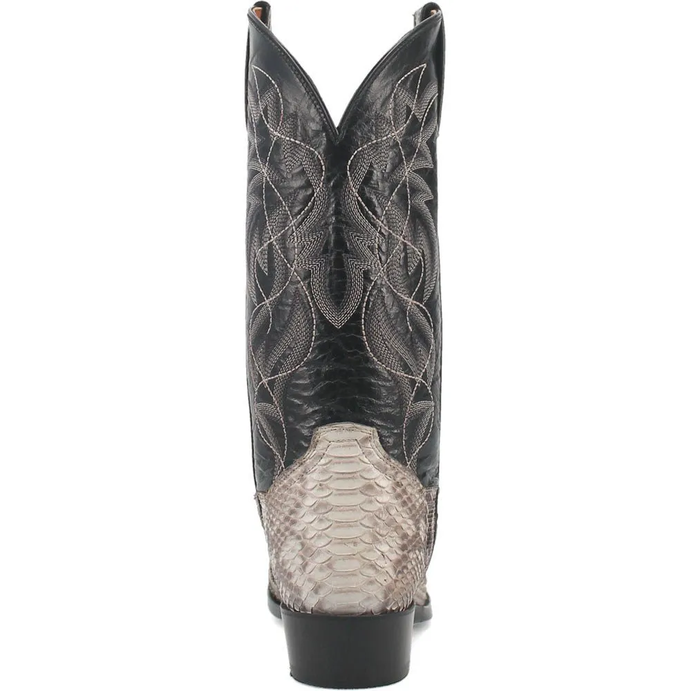 Dan Post Men’s Manning Black and Natural Python 13” Round Toe Leather Boot