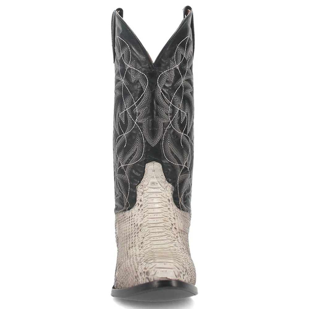 Dan Post Men’s Manning Black and Natural Python 13” Round Toe Leather Boot