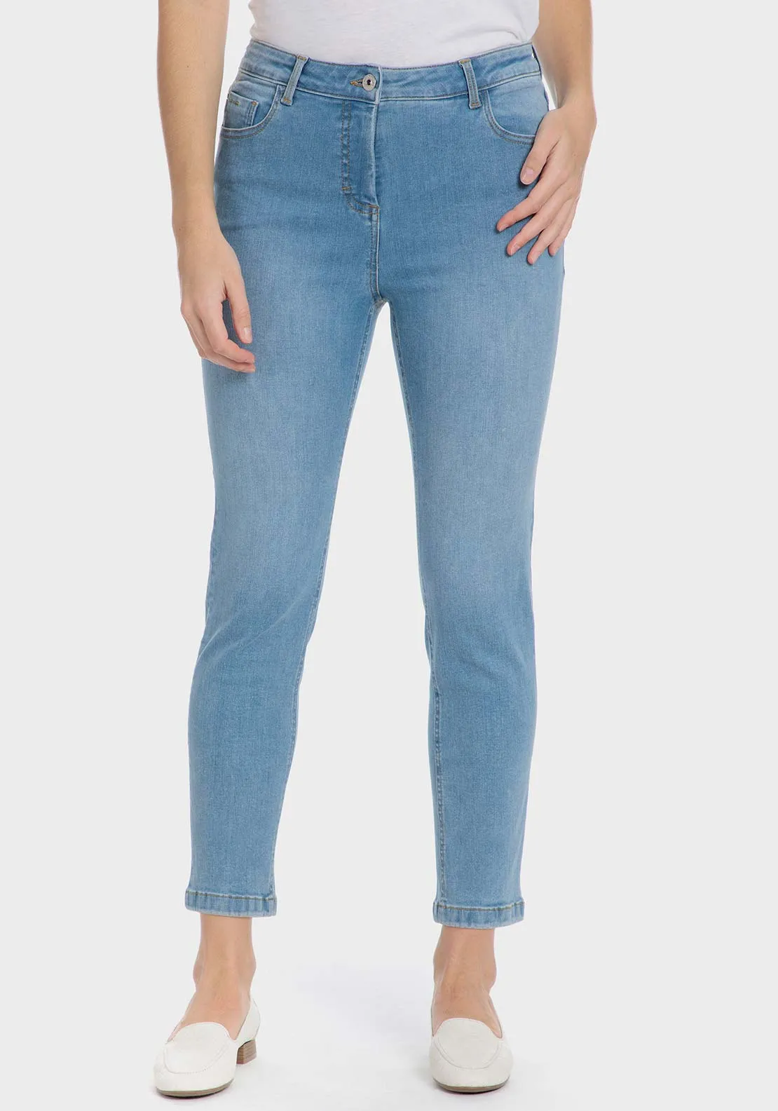 Denim Capri Trousers - Blue Light Denim