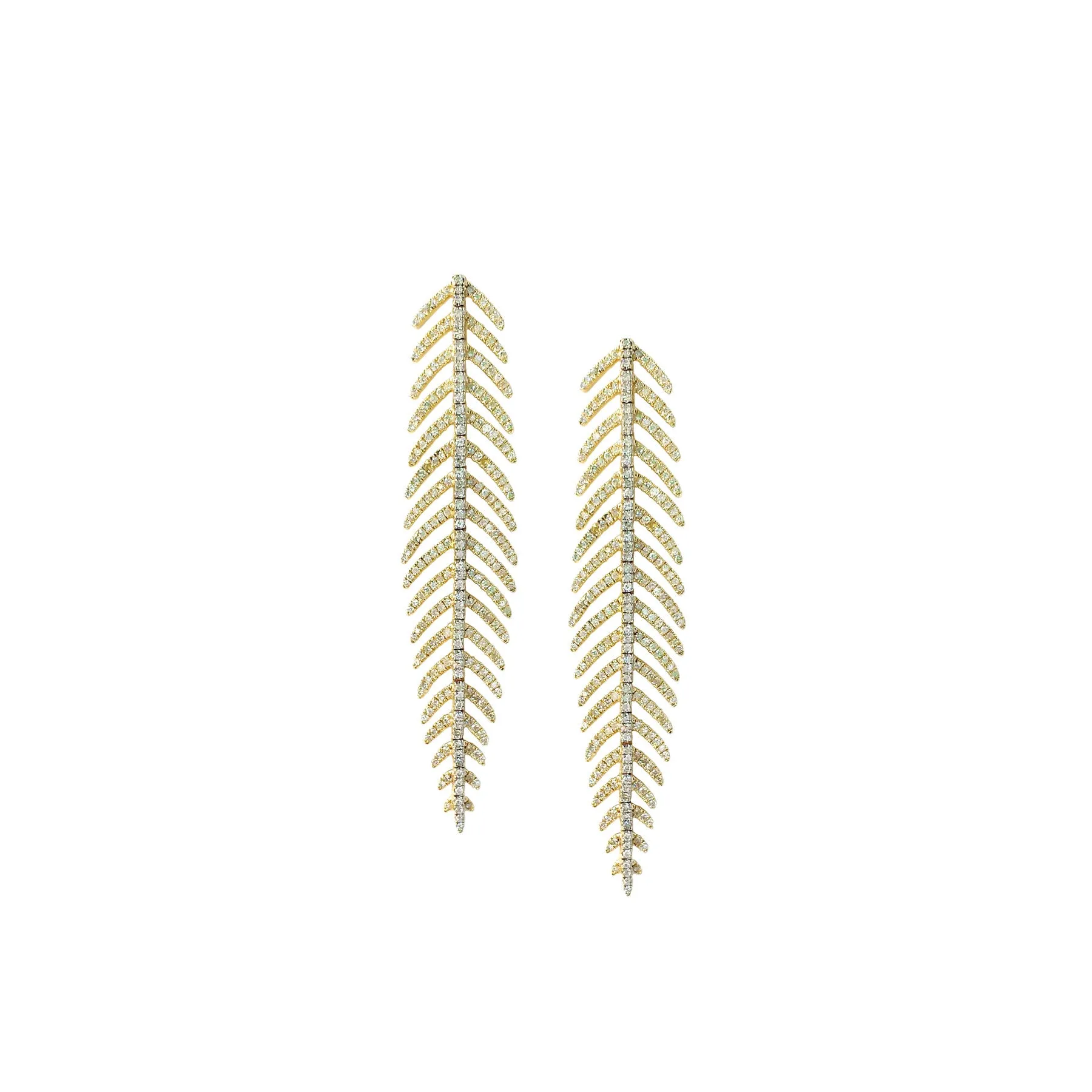 Diamond Feather Earring