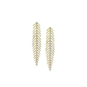 Diamond Feather Earring
